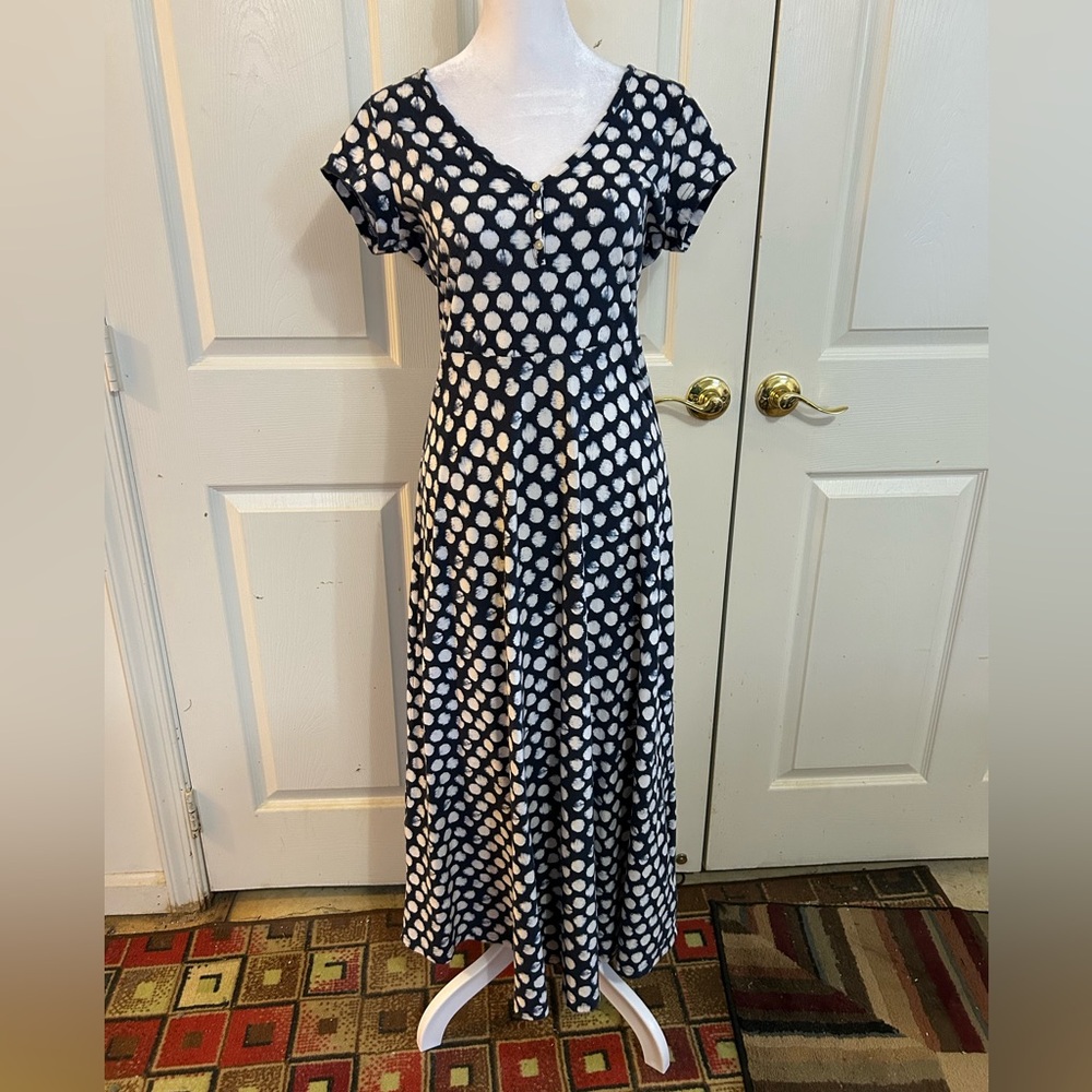 Chaps navy & white short sleeve dress, Medium*